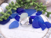 Cobalt Sea Glass Statement Ring - Size 8 - Ocean Soul