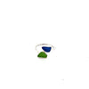 Cornflower and Green By-Pass Ring - Ocean Soul