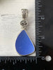 Cornflower Sea Glass Pendant with Hand-carved bail and logo - Ocean Soul