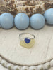 Cornflower Sea Glass Stacker Rings - Size 10 - Ocean Soul