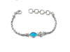 Electric Blue Sea Glass Dainty Adjustable Bracelet - Ocean Soul