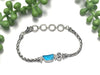 Electric Blue Sea Glass Dainty Adjustable Bracelet - Ocean Soul