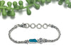 Electric Blue Sea Glass Dainty Adjustable Bracelet - Ocean Soul