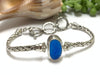 Electric Blue Sea Glass on Romano Adjustable Bracelet - Ocean Soul