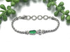 Emerald Green Sea Glass Dainty Adjustable Bracelet - Ocean Soul