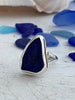 Frosted Cobalt Sea Glass Statement Ring - 9 - Ocean Soul