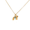 Gold Vermeil Rainbow Necklace with Aqua Sea Glass - Ocean Soul