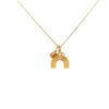 Gold Vermeil Rainbow Necklace with Blush Sea Glass - Ocean Soul