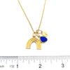 Gold Vermeil Rainbow Necklace with Cobalt Sea Glass - Ocean Soul