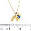 Gold Vermeil Rainbow Necklace with Electric Blue Sea Glass - Ocean Soul