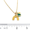 Gold Vermeil Rainbow Necklace with Teal Sea Glass - Ocean Soul