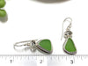 Green Sea Glass Earrings with OS Logo and Double Bezel - Ocean Soul