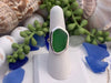 Green Sea Glass Statement Ring - Size 8 - Ocean Soul