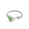 Green Sea Glass Twisted Cuff Bracelet - Ocean Soul