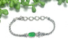 Jade Green Sea Glass Dainty Adjustable Bracelet - Ocean Soul