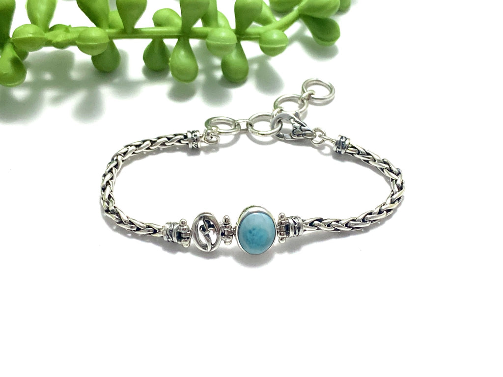 Larimar Dainty Adjustable Chain Bracelet - Ocean Soul