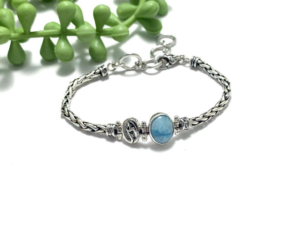 Larimar Dainty Adjustable Chain Bracelet - Ocean Soul