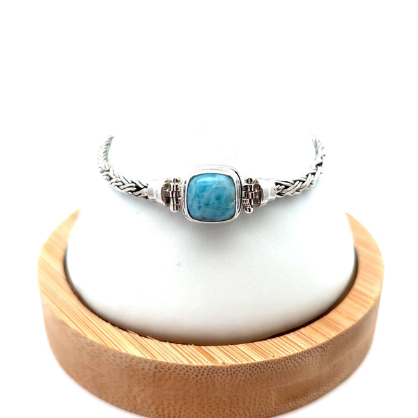 Larimar on the Romano Adjustable Bracelet - Ocean Soul