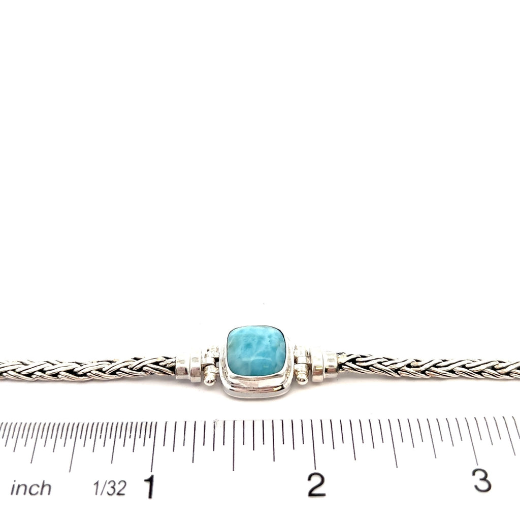 Larimar on the Romano Adjustable Bracelet - Ocean Soul