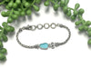 Light Aqua Sea Glass Dainty Adjustable Bracelet - Ocean Soul