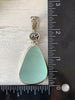 Light Blue Tear Drop Sea Glass Pendant with Hand-carved bail and logo - Ocean Soul