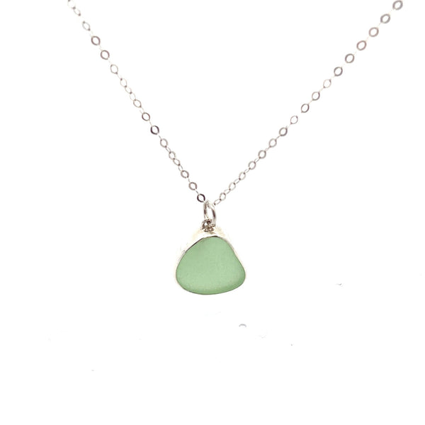Light Green Sea Glass Necklace - Ocean Soul