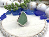 Light Green Sea Glass Statement Ring - Size 5 - Ocean Soul