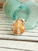 Light Orange and White Spotted Scallop Charm - Ocean Soul