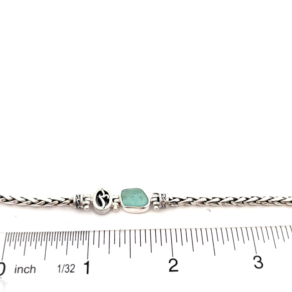 Light Sea-Foam Sea Glass on the Dainty Adjustable Bracelet - Ocean Soul