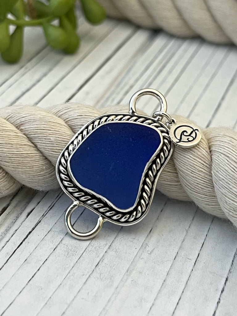 Lighter Cobalt Sea Glass Nautical Rope Soul Center - Ocean Soul