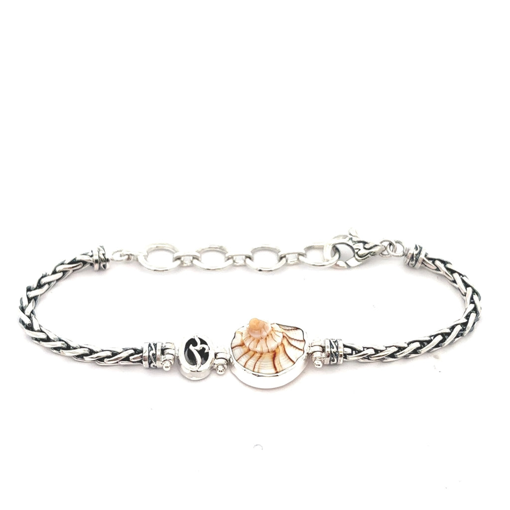 Lightning Whelk on the Dainty Adjustable Bracelet - Ocean Soul