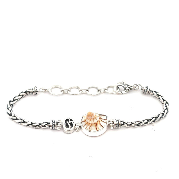 Lightning Whelk on the Dainty Adjustable Bracelet - Ocean Soul