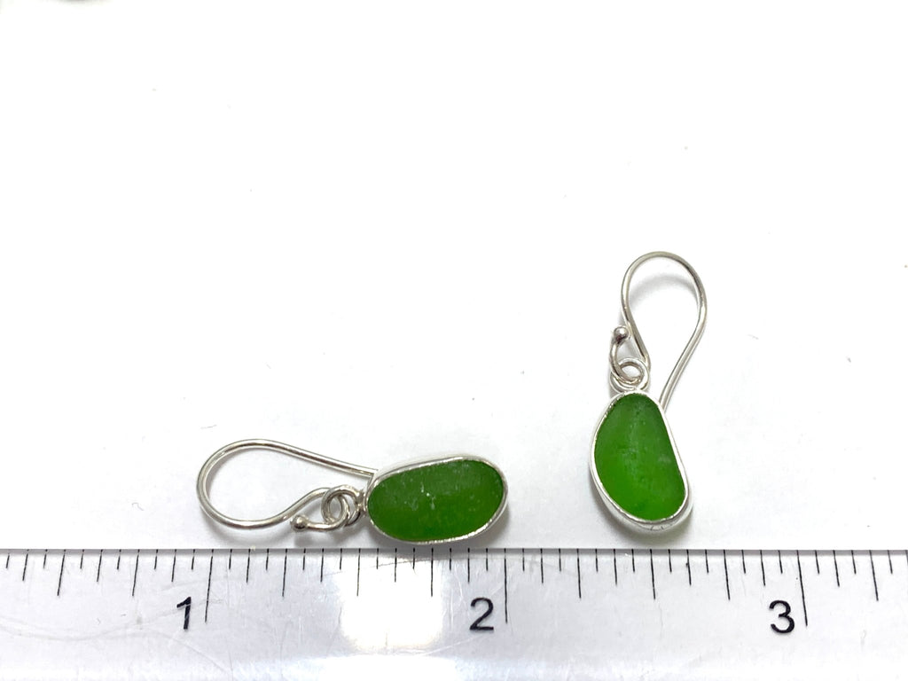 Lime Green Sea Glass Earrings - Ocean Soul