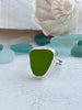 Lime Sea Glass Statement Ring - Size 10 - Ocean Soul