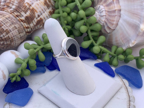 Multi Sea Glass Statement Ring - Size 7 - Ocean Soul