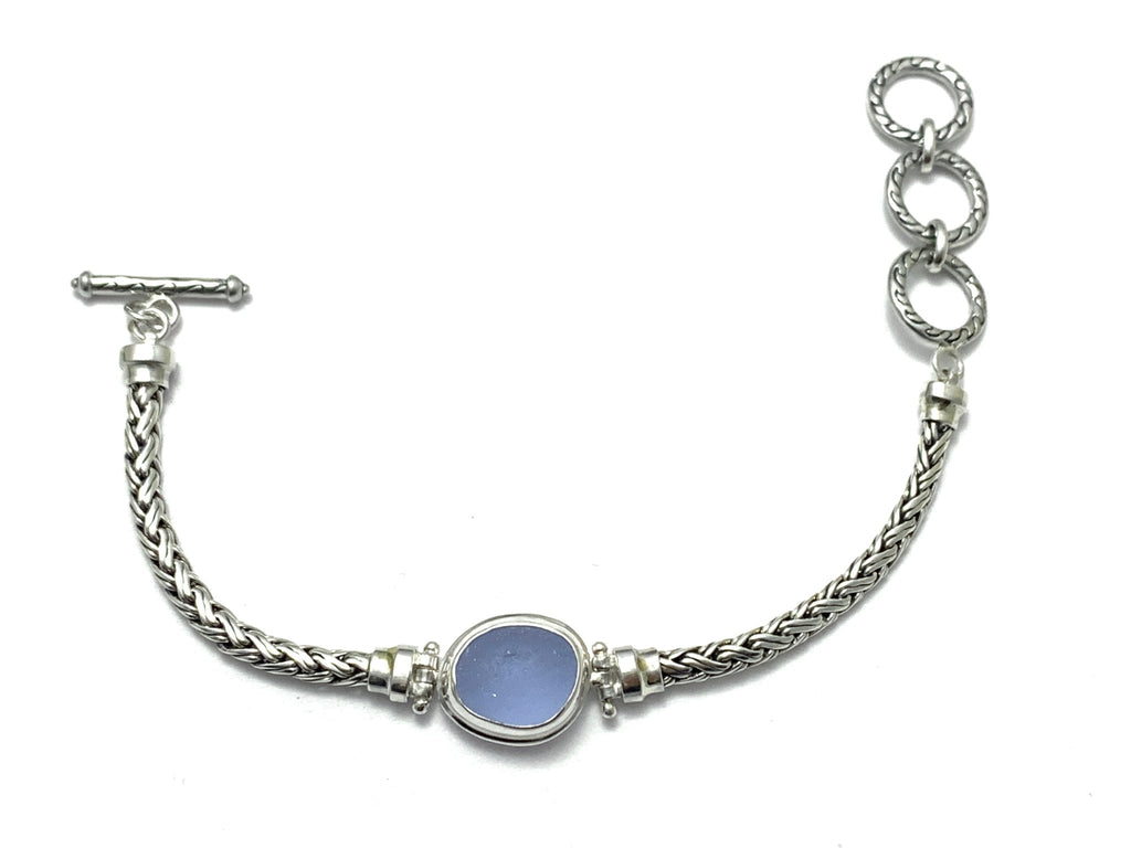 Neo Sea Glass on Romano Adjustable Bracelet - Ocean Soul