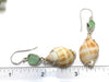 Nutmeg and Sea Foam Sea Glass Earrings - Ocean Soul