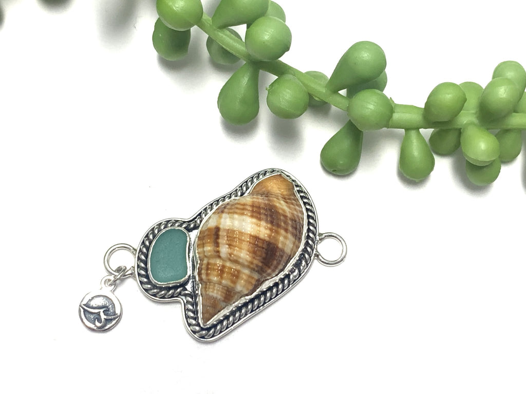 Nutmeg and Teal Sea Glass Nautical Rope Soul Center - Ocean Soul