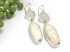 Olive and White Sea Glass Earrings - Ocean Soul