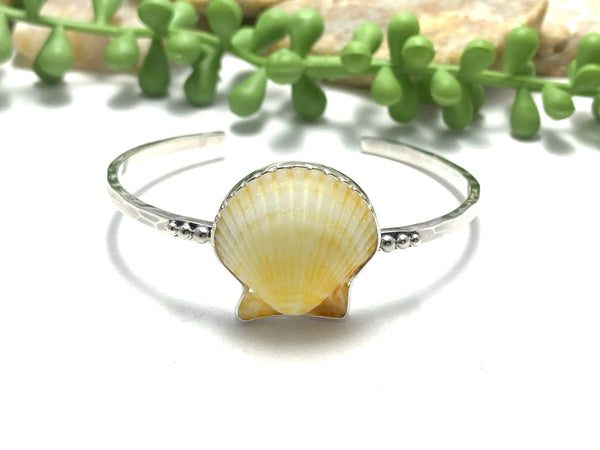 Orange and White Scallop on Dotted Cuff - Ocean Soul
