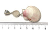 Pink and White Scallop with White Sea Glass Pendant - Ocean Soul