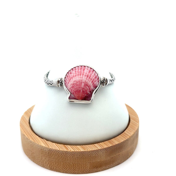 Pink Scallop on the Romano Adjustable Bracelet - Ocean Soul