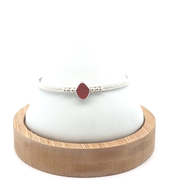 Pink Sea Glass on the Dotted Cuff - Ocean Soul
