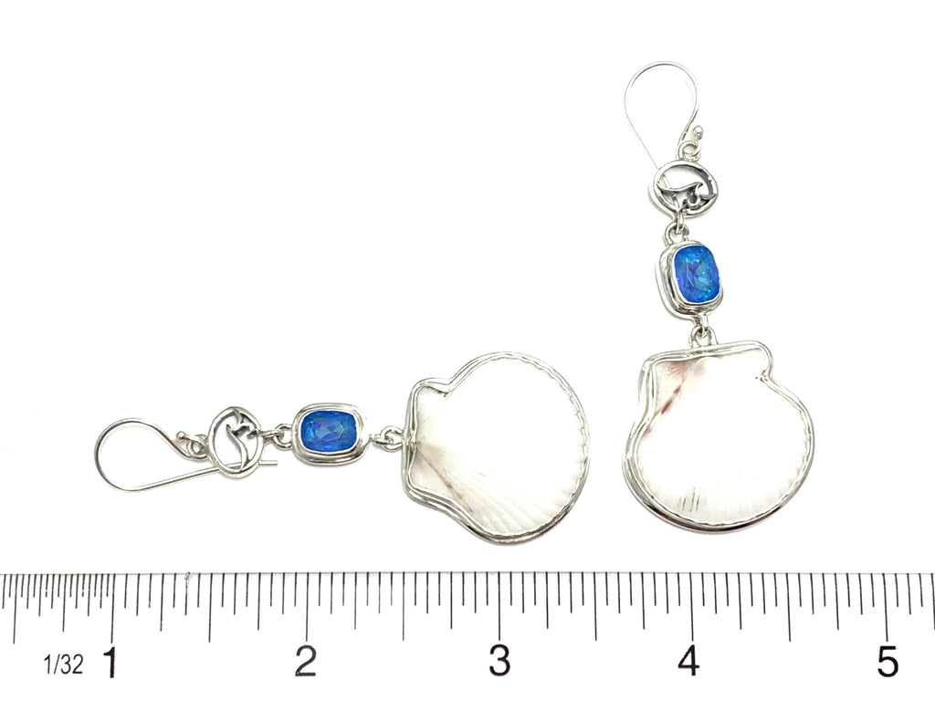 Scallop and Swarovski Crystal Earrings - Ocean Soul