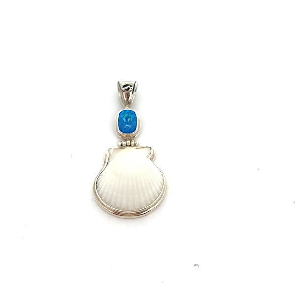 Scallop and Swarovski Pendant - Ocean Soul