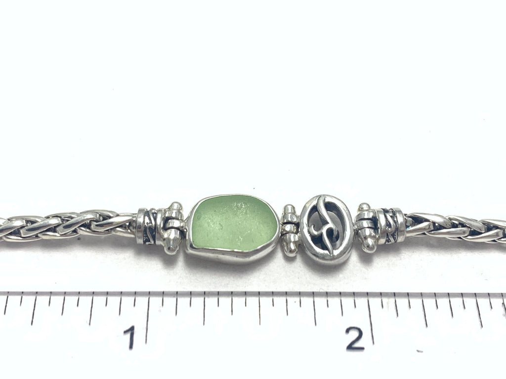 Sea-Foam Sea Glass Dainty Adjustable Bracelet - Ocean Soul