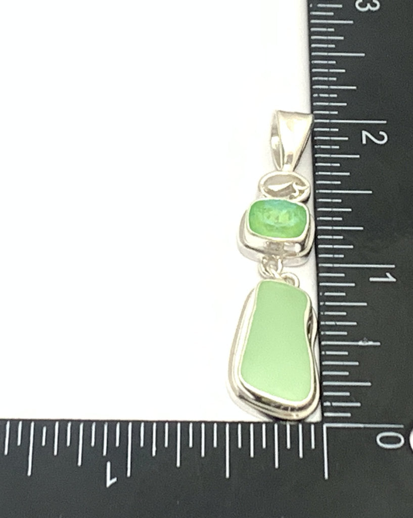 Sea Glass and Swarovski Pendant - Ocean Soul