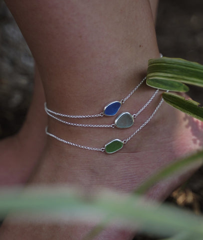 SEA GLASS ANKLETS