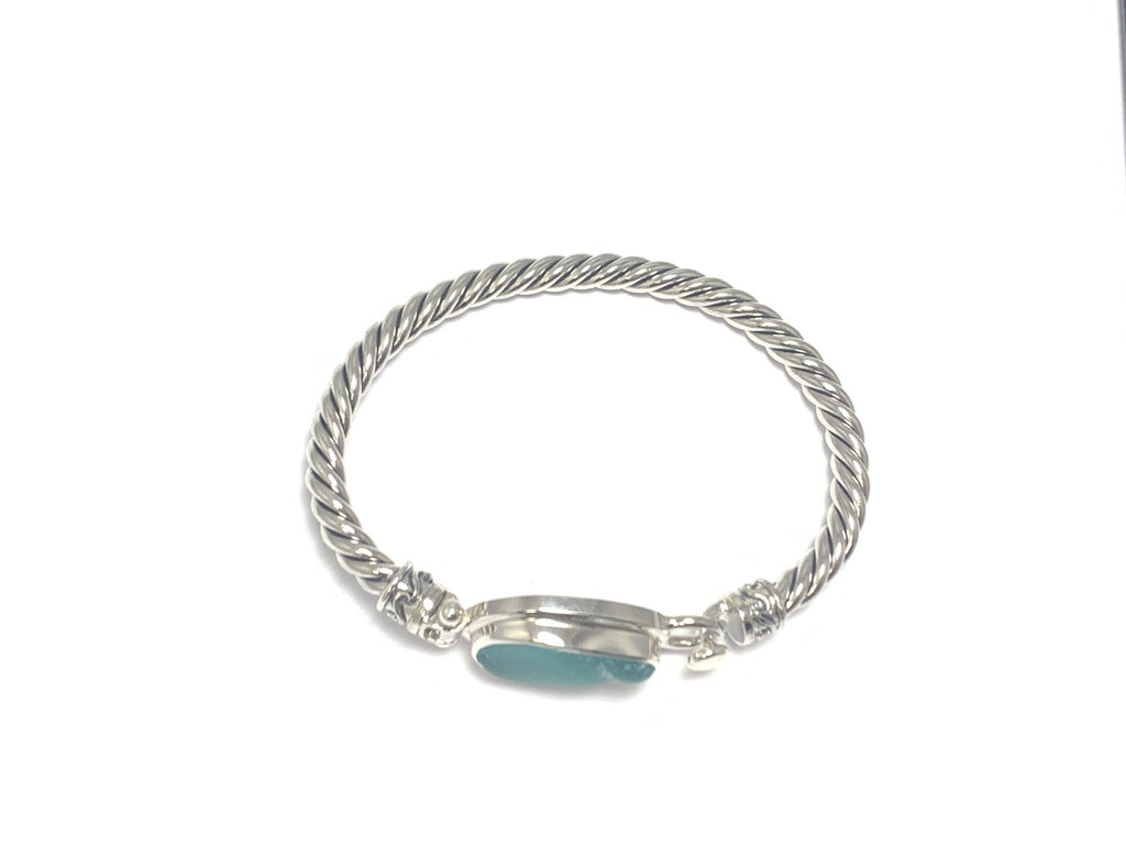 Sea Glass on Twisted Hook Bracelet - Ocean Soul