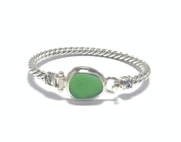 Sea Glass on Twisted Hook Bracelet - Ocean Soul